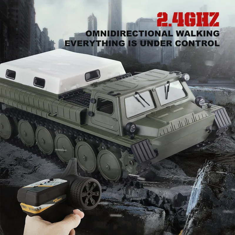 Newes 1:16 zbiornik RC Toy 2.4G 4WD duży gąsienicowy śledzony wojskowy wojna pilot zabawka samochód zabawki prezenty dzieci chłopcy