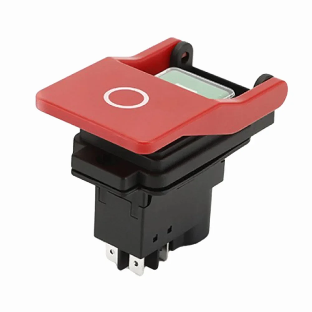 

1pc Electromagnetic Button Switch 5PIN AC250V 16A Undervoltage Protection Button Safety Switch For Table Saws Machine Tool