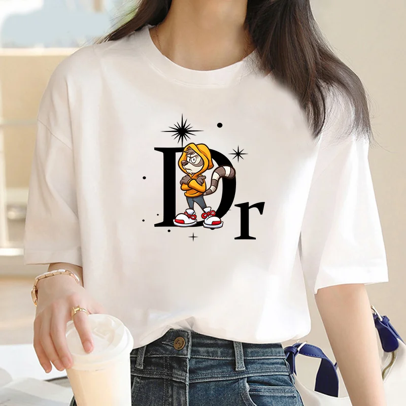 Summer Simple Street Apparel Women's T-Shirt Hot Selling Fashion Letter Print Top New Summer Round Neck Short Sleeve T Shirt