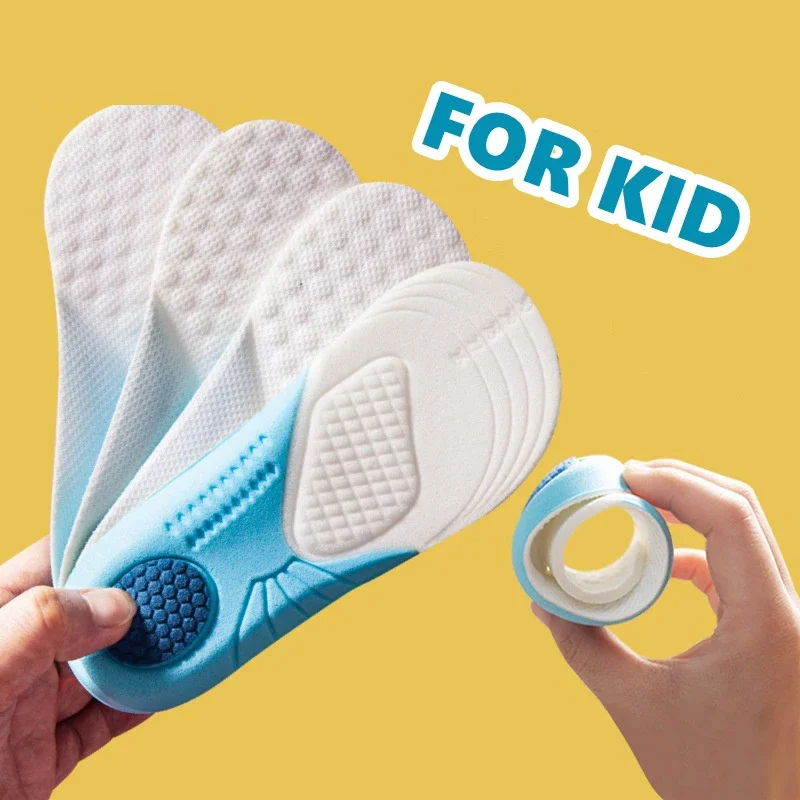 Kids Memory Foam Insoles Children Orthopedic Breathable Flat Foot Arch Support Insert Sport Shoes Running Pads Care Tool