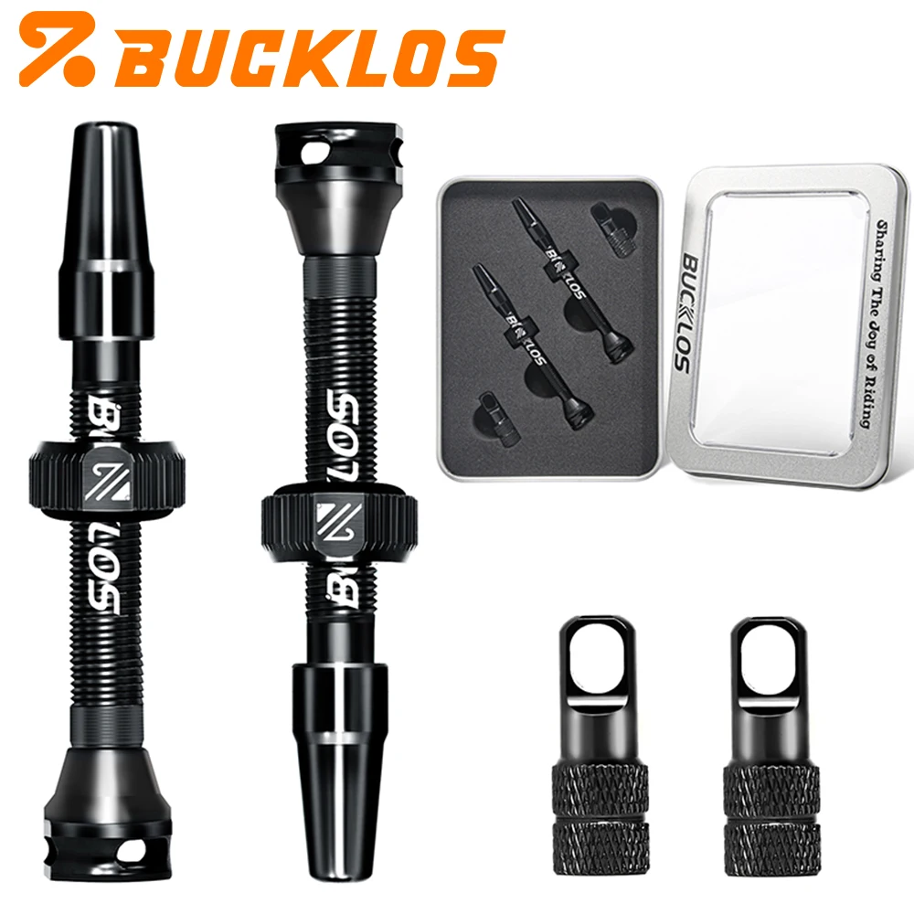 BUCKLOS Fahrrad Tubeless-Ventil 65mm 80mm CNC-Fahrradventile für Tubeless-Reifen Presta-Ventile für Rennrad und Gravel-Bike F/V-Ventile