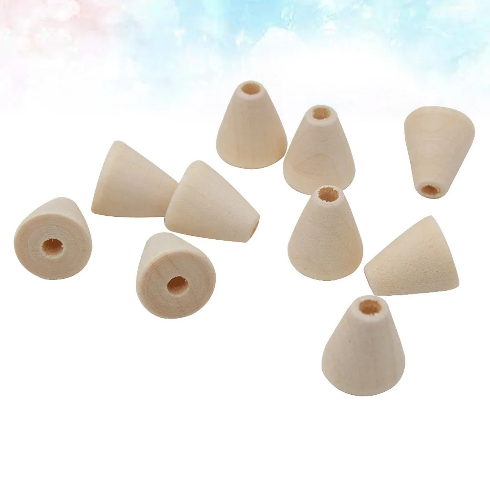 100 Pcs Beaded Toys DIY Beads Kit Wooden Bracelet for Jewelry Making Cone Shape