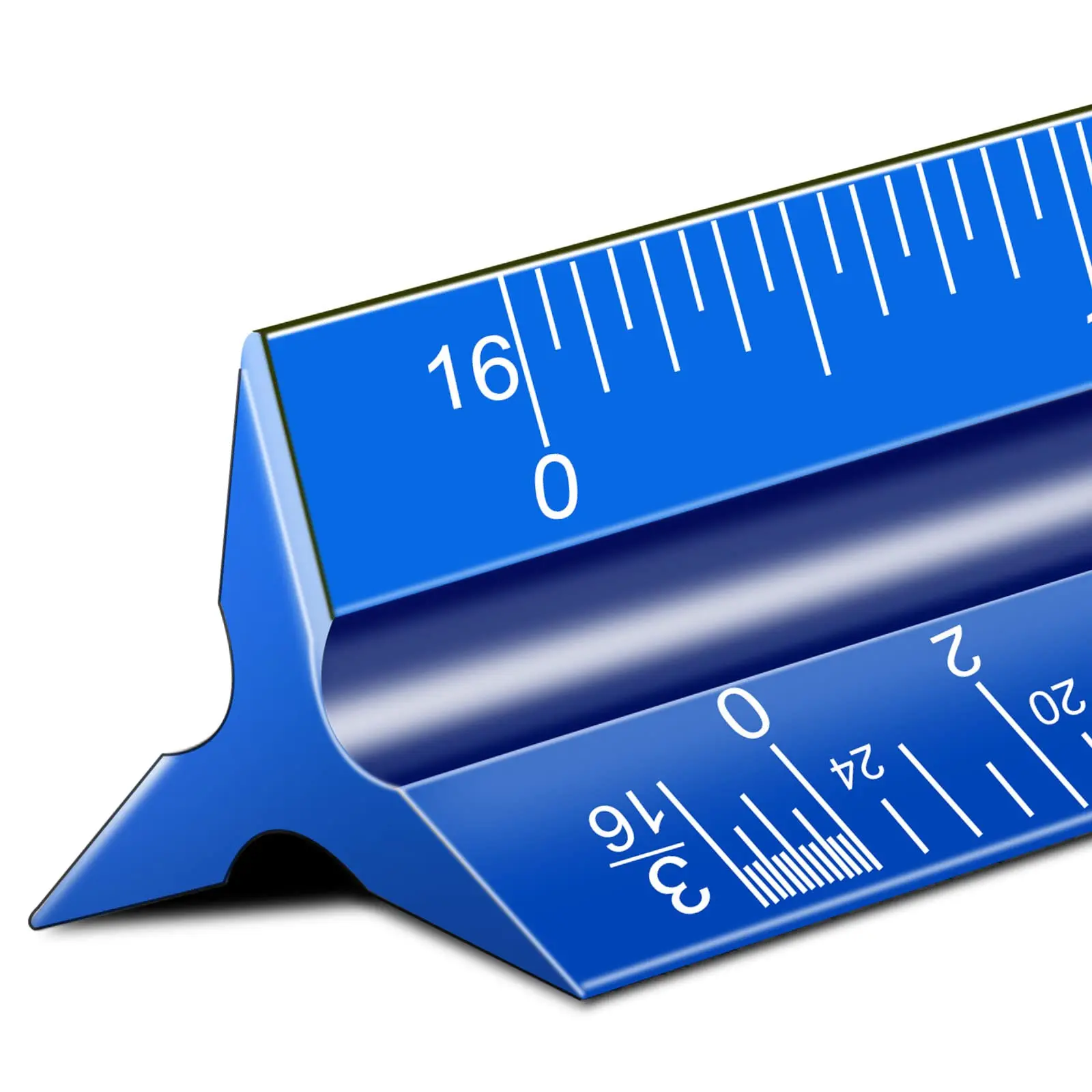 Architectural Scale Ruler, 12'' Imperial Architect Scale, Engineer Scale Ruler for Blueprints, Aluminum Triangle Drafting Ruler