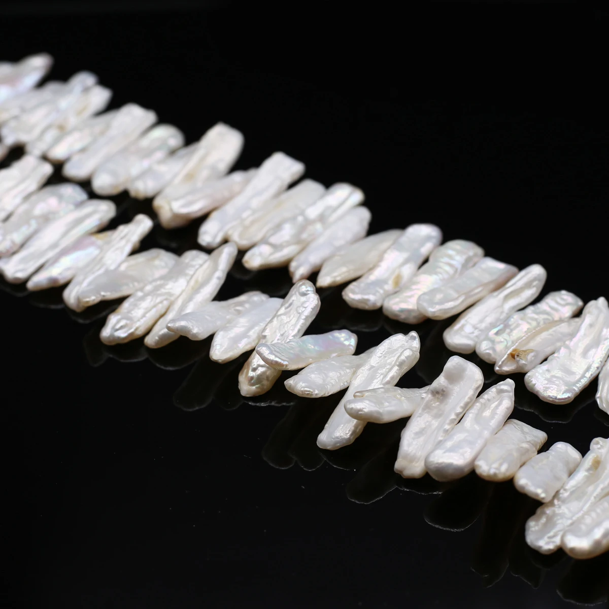 Natural White Baroque Pearl Beads Strip Shape Loose Spacer Bead for DIY Elegant Necklace Earring Jewelry Gifts Findings