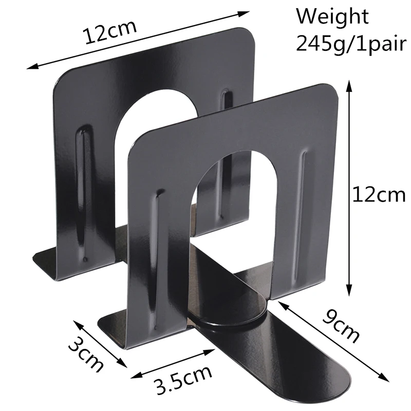 2Pcs Metal Bookends Heavy Duty Book Clips Book Clamps Desktop Magazine Holder Book Braces Rack For School Office Supplies