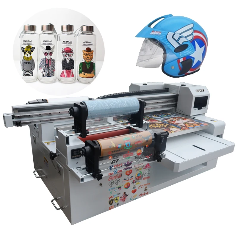 XP600 I1600 I3200 Heads Roll Flatbed UV Printer 6090 2 in 1 Newest Design DTF UV Combining For A11 Materials