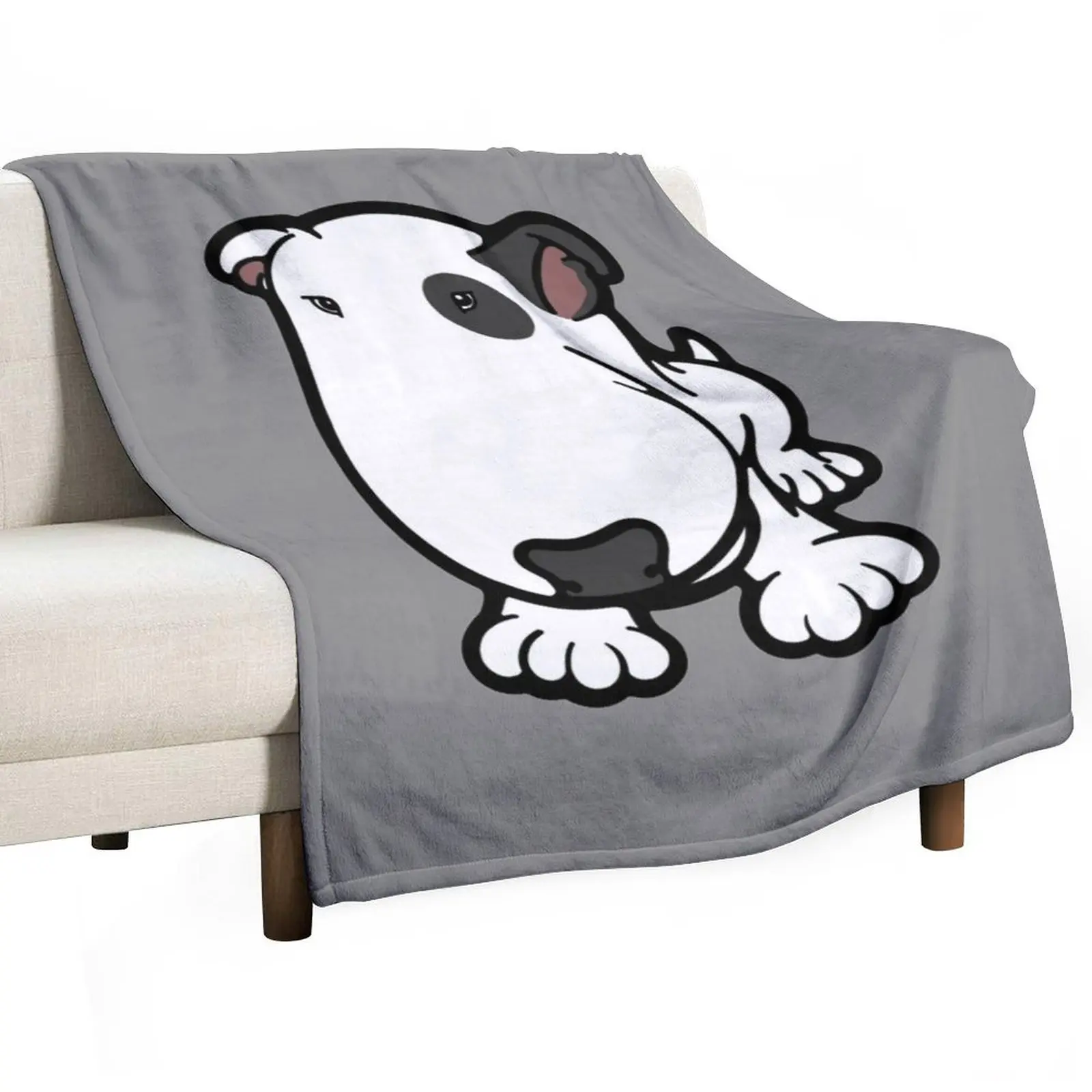 Eye Patch Cartoon Bull Terrier Throw Blanket Softest Warm Camping blankets ands Blankets