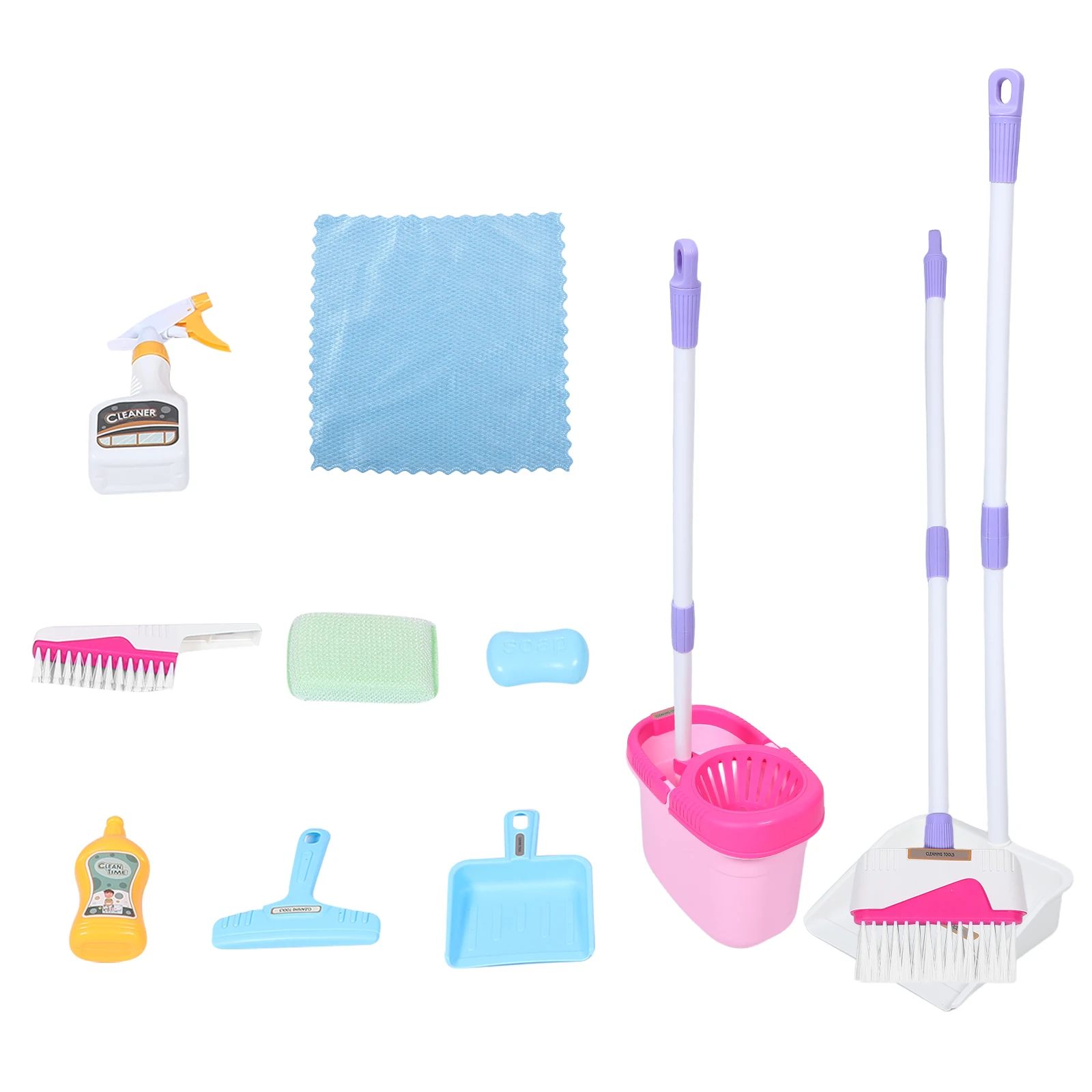 Herramientas de limpieza, juguetes para niños, suministros para Mini juego, escoba pequeña y recogedor, Kit de Cosplay para niños