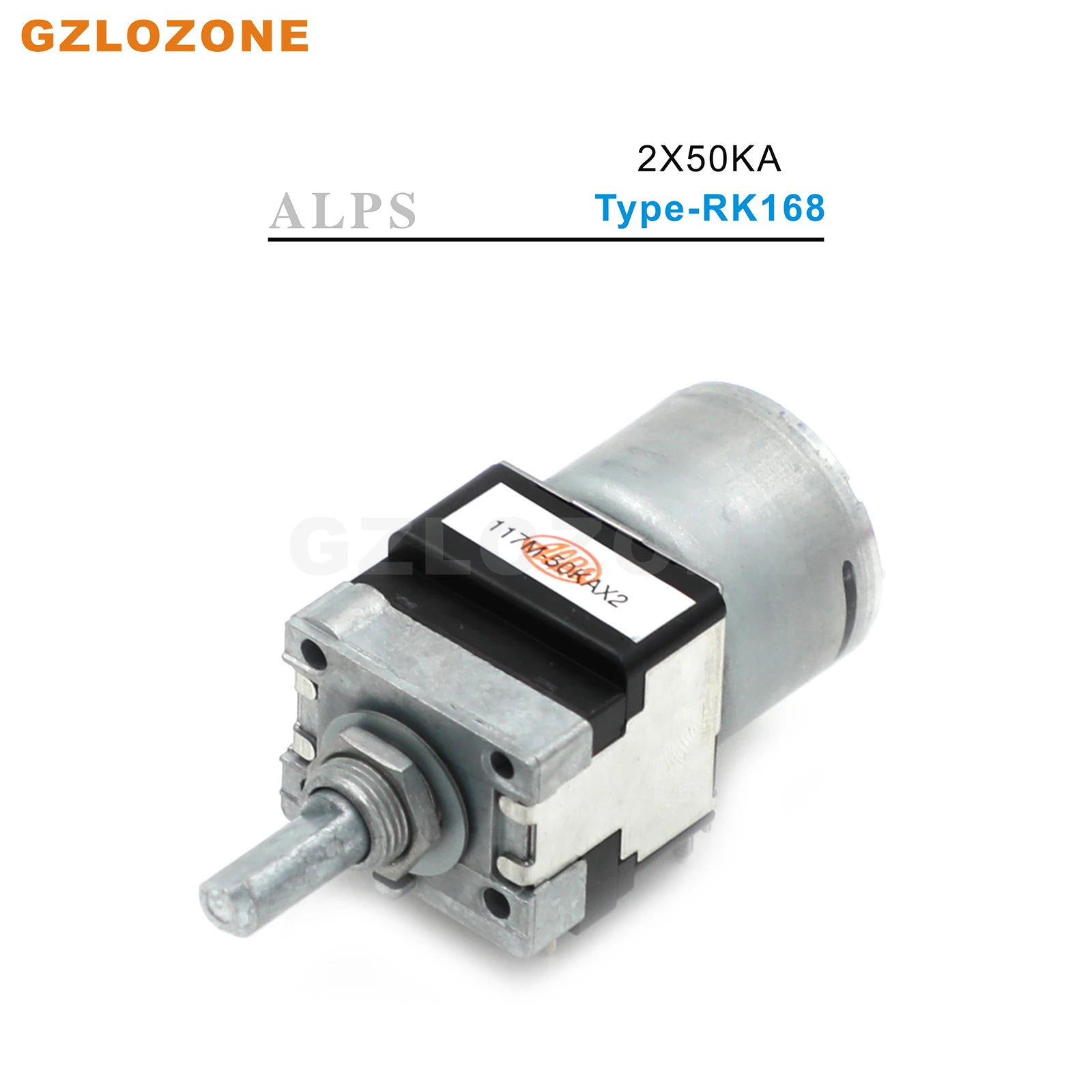 1 PCS Original ALPS RK168 Stereo Motor Potentiometer 2X50KA Handle L=20--25mm