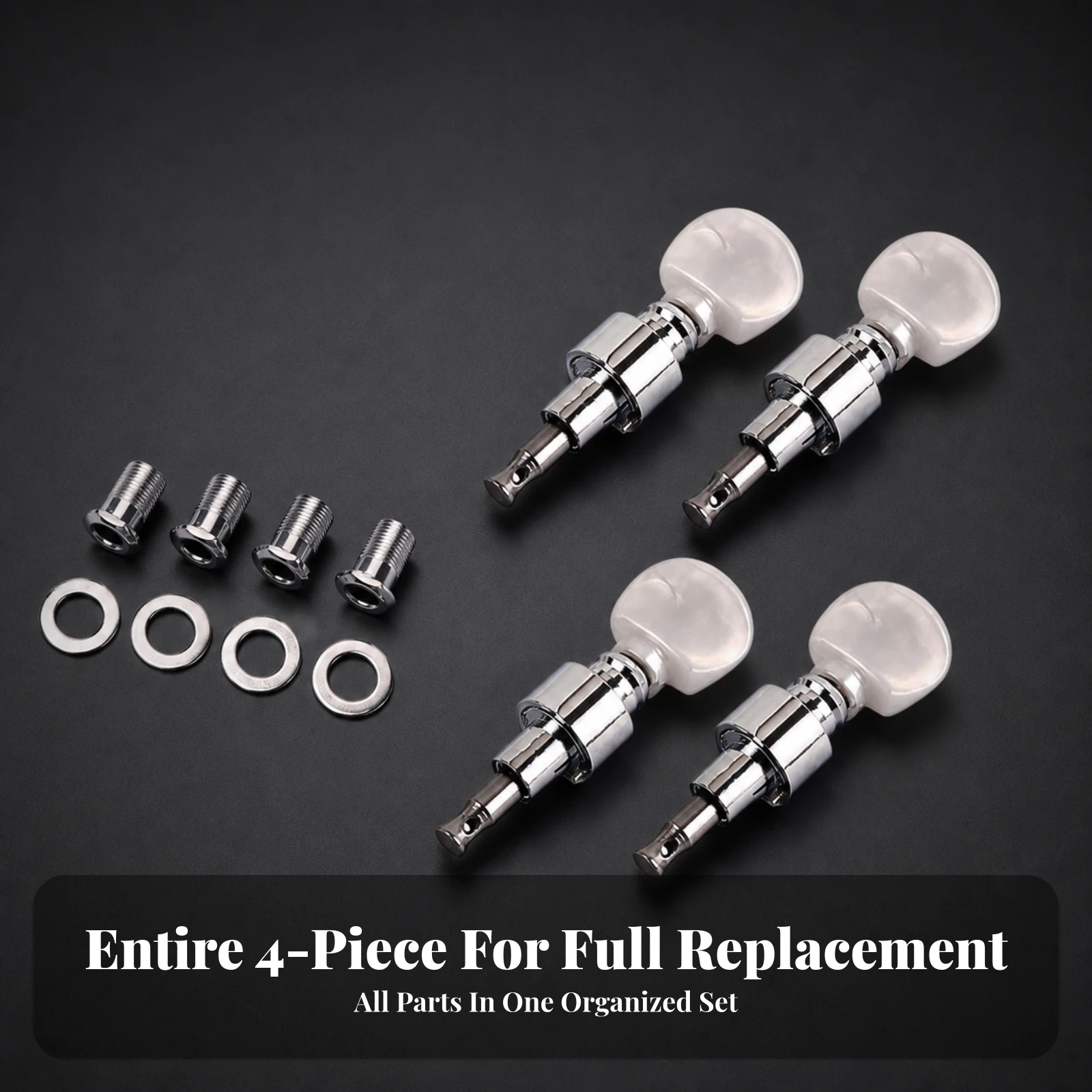 4 Pieces Guitar Tuning Pegs Stable Guitar Machine Heads Tuning Pegs with Mounting Screws Easy to Install for Guitarists