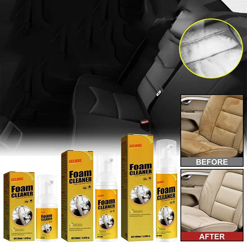 Car Interior Cleaner Ceiling Stain Remover Sprayer Leather Velvet Woven Fabric Water Multi-Purpose Foam Cleaner Car Accessories