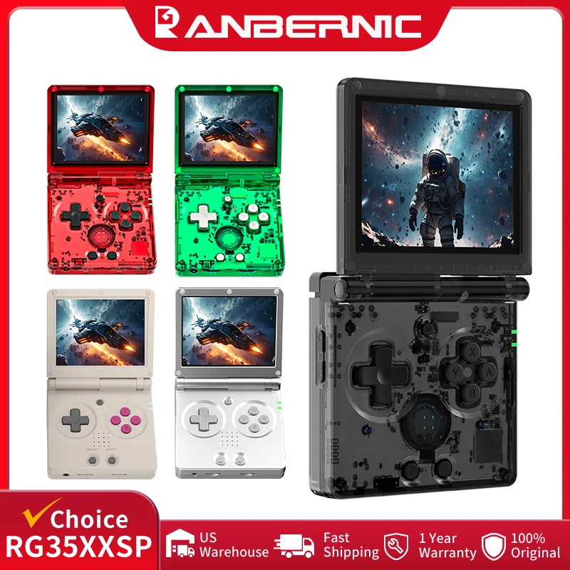 

Anbernic RG35XXSP Flip Retro Handheld Game Console Linux 64-bit WiFi Retro Video Gaming Console Support Online Play HDMI-TV Out