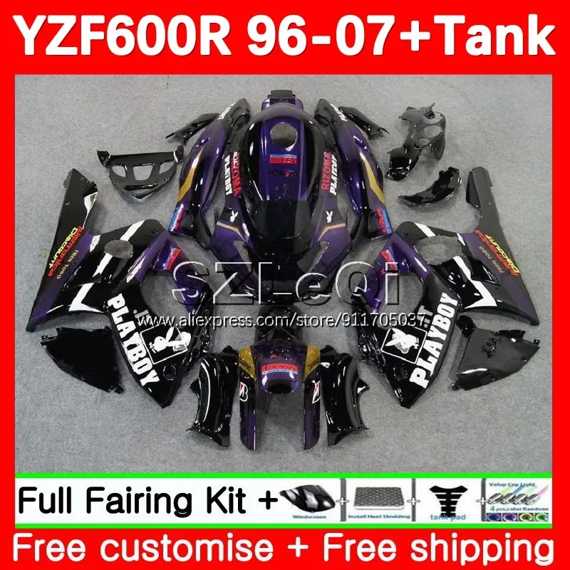 Body For YAMAHA YZF600R Thundercat YZF-600R Purple black 96 97 98 99 01 120No.3 YZF 600R 2002 2003 2004 2005 2006 2007 Fairing