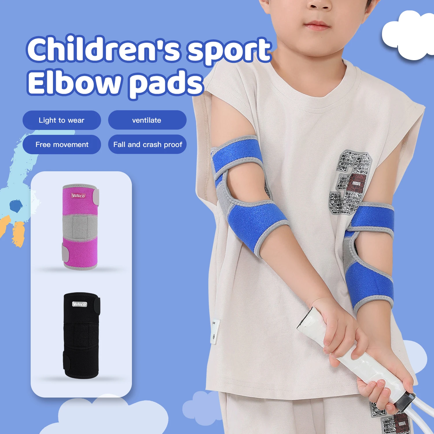 Детский коленный бандаж, регулируемый спортивный коленный протектор, дышащий коленчатый рукав, двойной волшебный компрессионный коленчатый бандаж