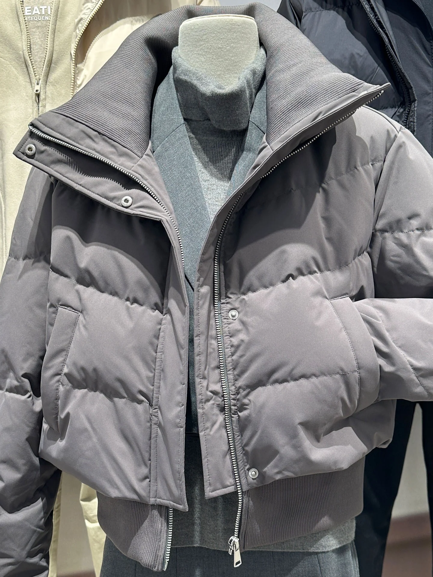 Sli ort Puffer Jaet Casaco de inverno feminino e espumoso Thiened Casual Sle Regular Fit Branco Du down Ci Leisure