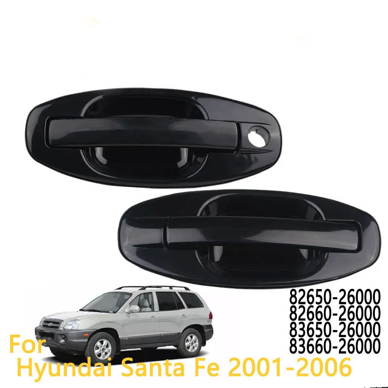 

Черная внешняя ручка двери для Hyundai Santa Fe 2001 2002 2003 2004 2005 2006, внешняя ручка двери 82650-26000 82660-26000
