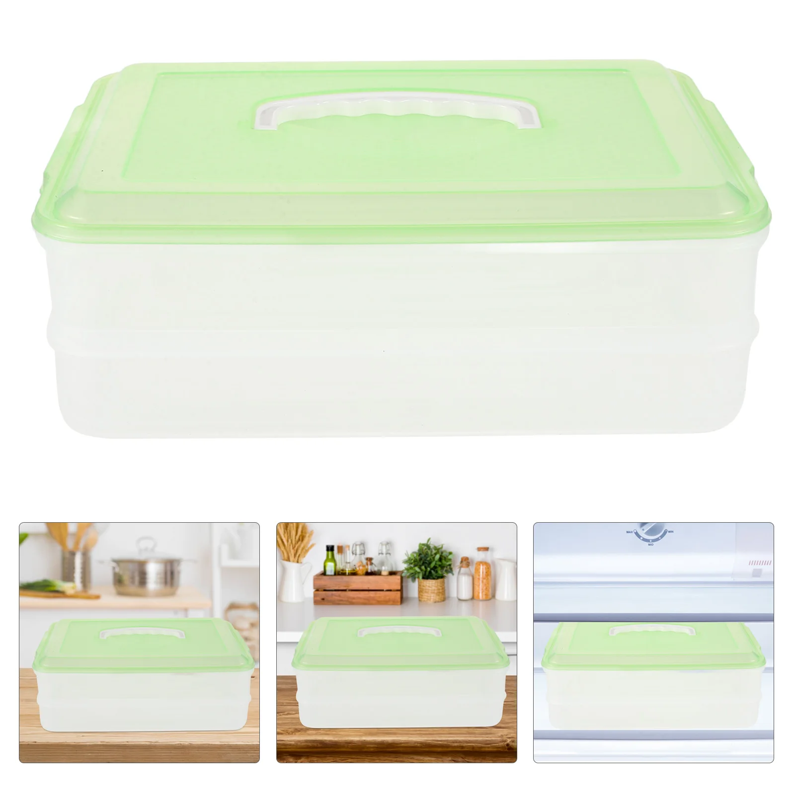 

Large Capacity Refrigerator Dumpling Box With Lid Multi-Function Food Storage Container Freezer Organizer Bins For Kitchen