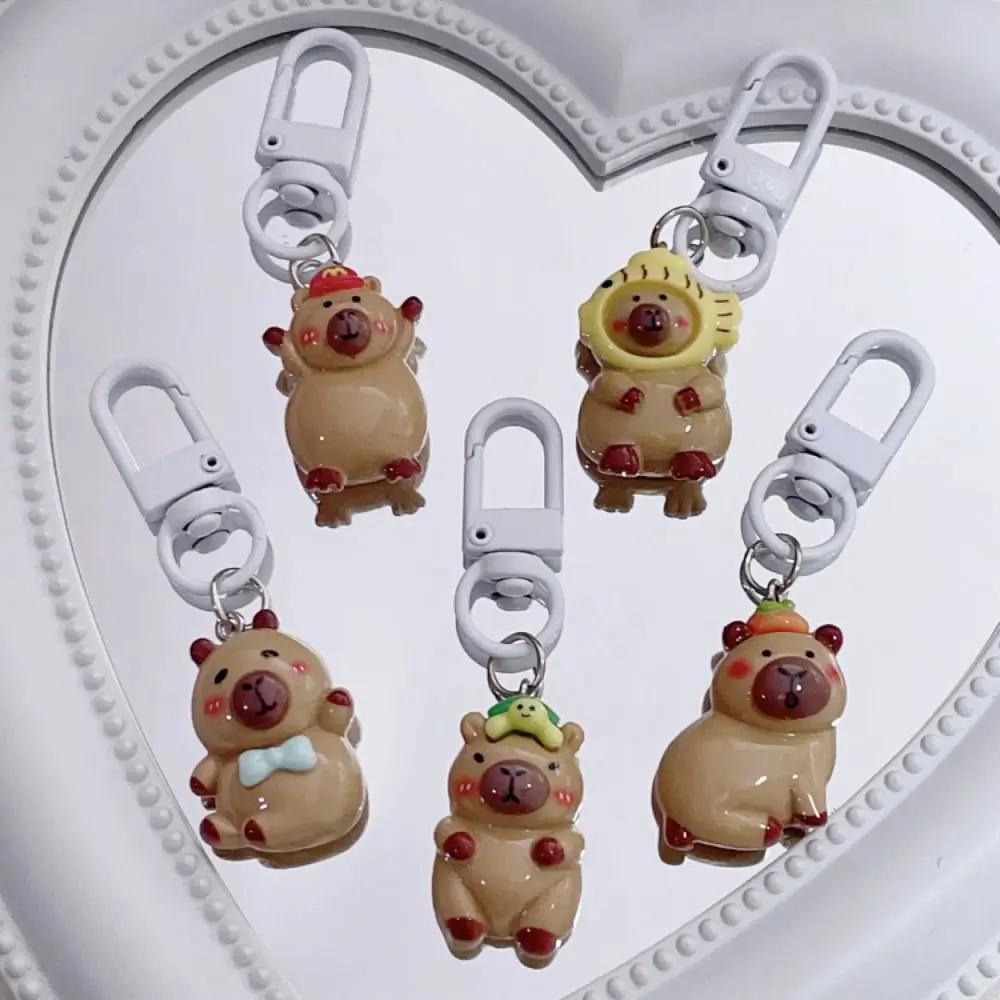 Cartoon Capybara Keychain Cute Animal Capybara Hug Turtle Doll Keychain For Men Women Car Pendant Gift Jewelry