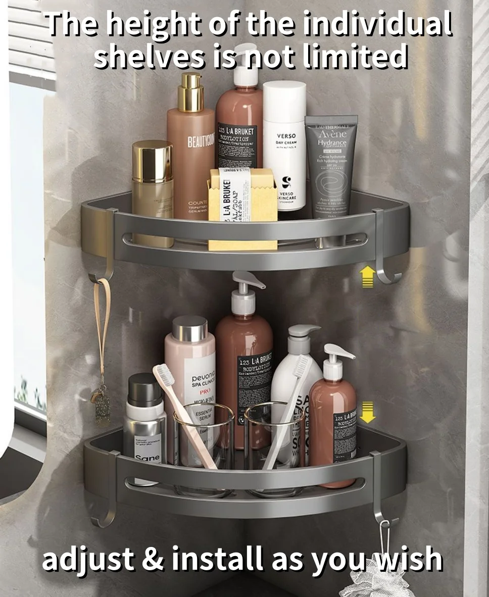 Hot Selling Hotel Bathroom Accessories Shower Corner Storage Shelf Bath Rack Wall Mounted Double Foldable Towel Bars