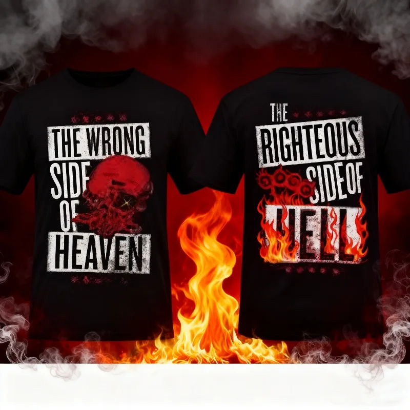 

Летняя модная мужская футболка из 100% хлопка 2024, двусторонняя байкерская футболка Skully, черная, с пятью пальцами, Death Punch, графический молодежный тканевый топ