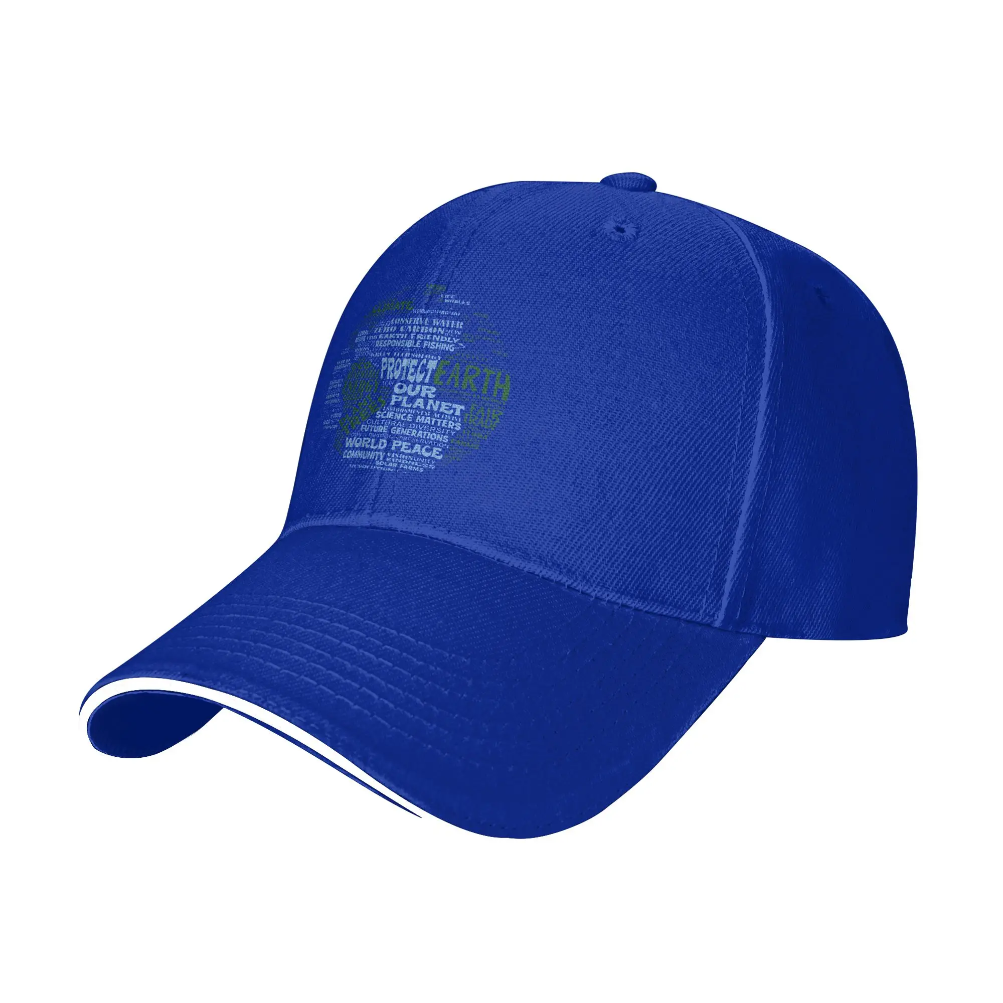 Save Earth - Protect Earth - Word Cloud Baseball Cap Hip Hop  Sandwich Cap for Men Women Adjustable Sun Cap Workouts
