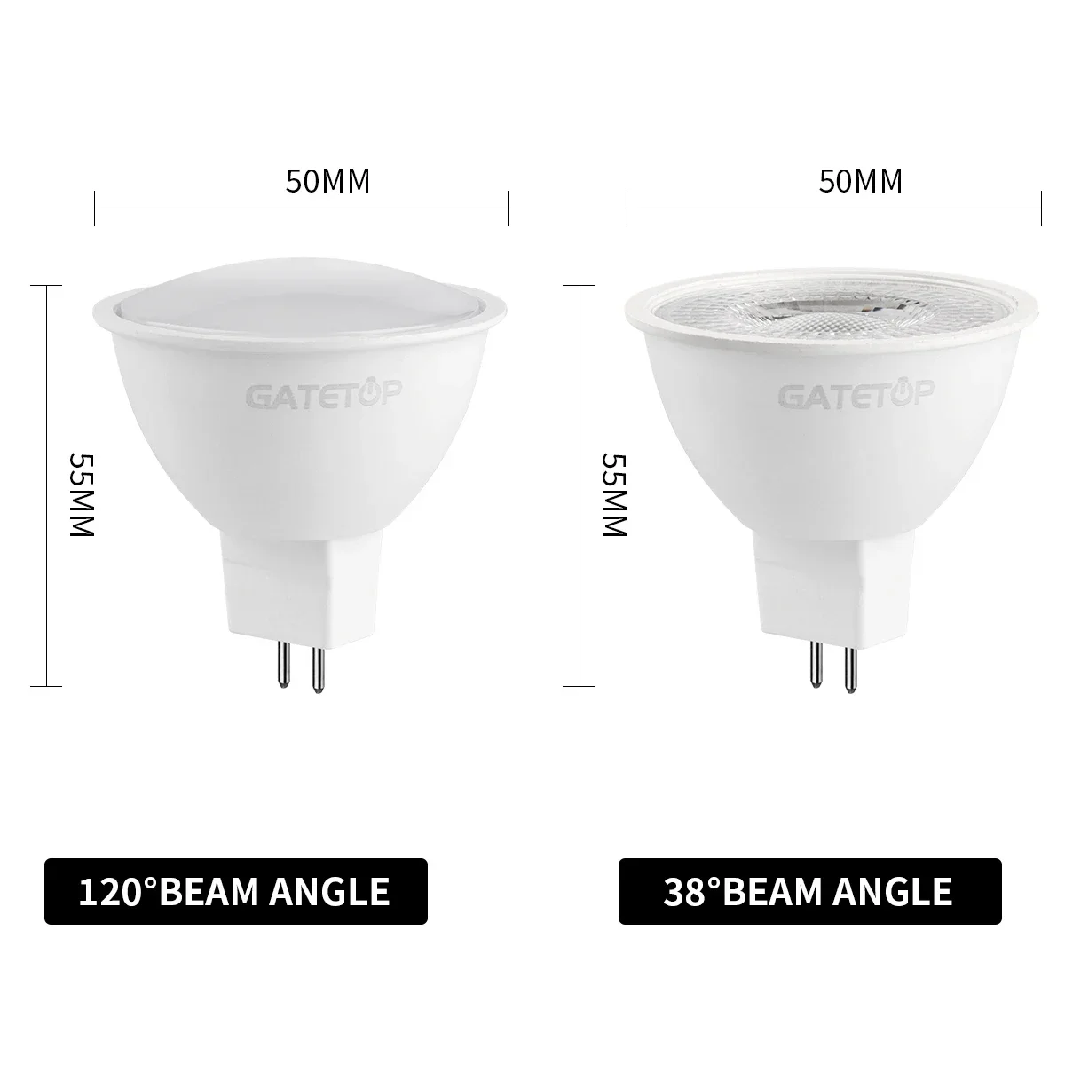 Foco de techo MR16 de 1-10 piezas, 7W, cc 12V 24V, GU5.3, Base de luz cálida, ángulo de luz giratorio ajustable para iluminación interior del hogar