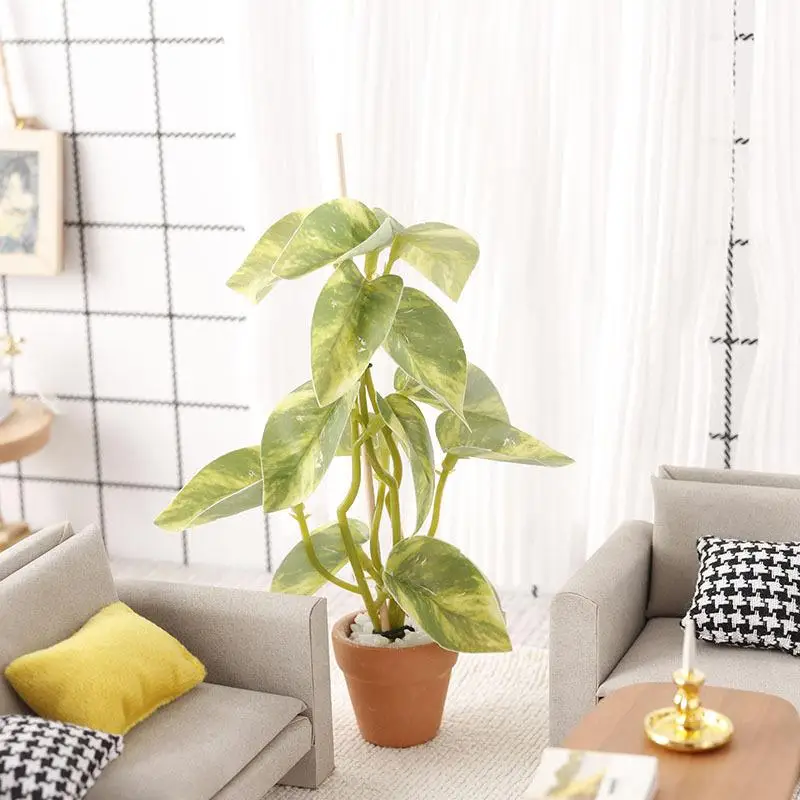 1:12 casa de muñecas simulación plantas verdes bonsái modelo casa de muñecas escena decoración Micro paisaje jardín bonsái ornamento