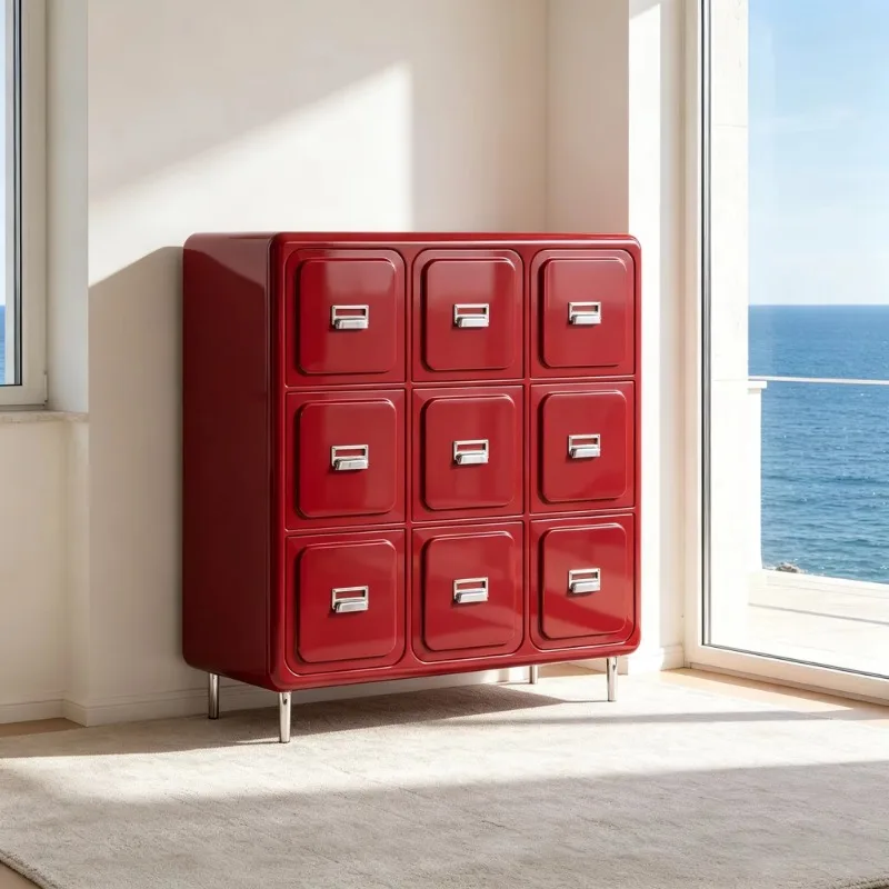 Vintage Red Metal Style Locker Highlight Vintage Drawer Cabinet