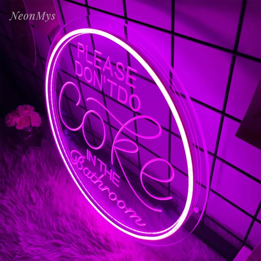 LED Flex Neon Sign para Parede, Presente de Decoração Personalizada, 3D Esculpida Luz, Por favor, não COKE no Banheiro