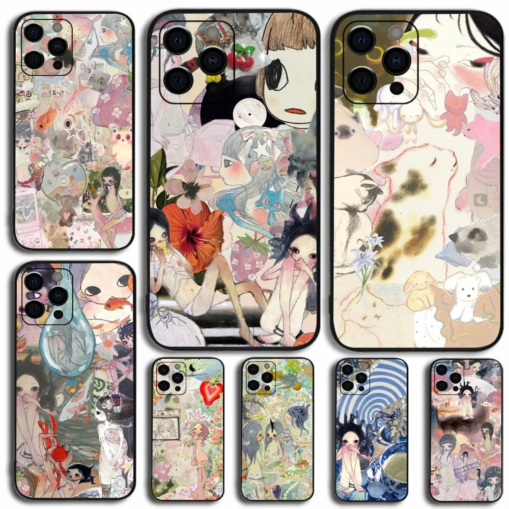 Aya Takano Japanese painter Phone Case For Apple iPhone 15,14,13,12,11,Pro,X,XS,Max,XR,Plus,Mini Soft Black Cover