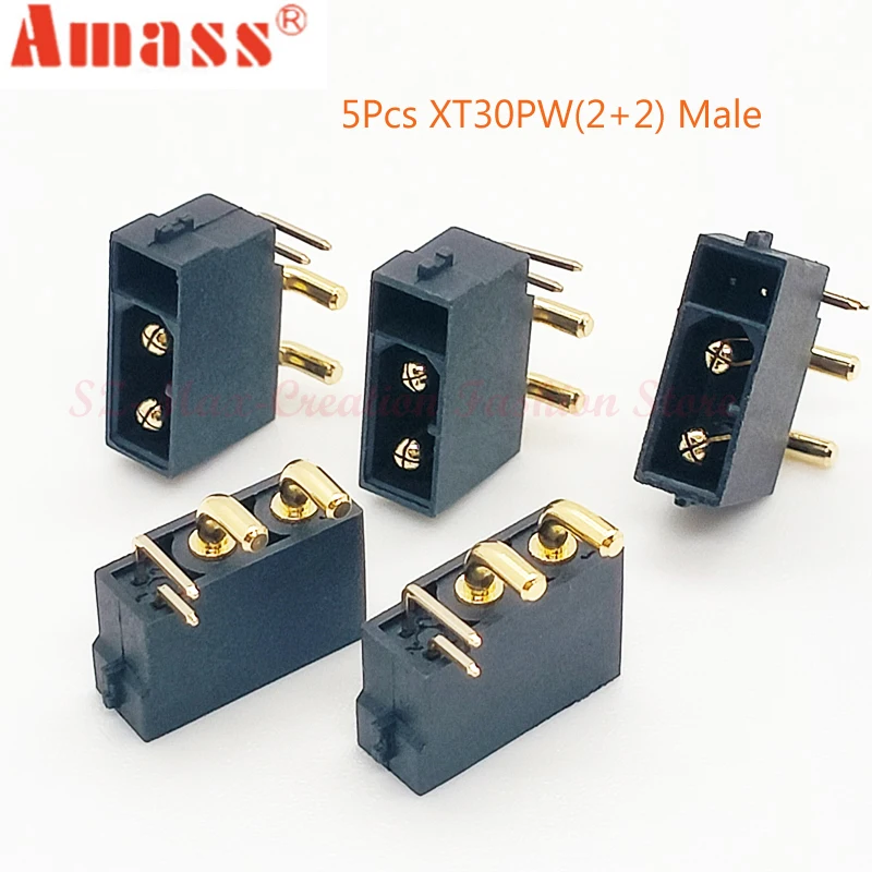 5/10/20Pairs Original Amass XT30(2+2) XT30PW(2+2) Male Female Gold Plated Plug with Signal Pin for RC Drone Aircraft Car Boat