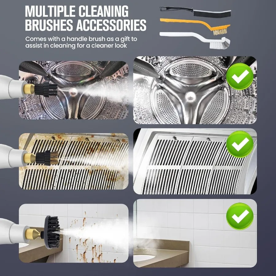 منظف البخار المحمول 6 تروس مُبخّر محمول قابل للتعديل مع خزان 1.3L جهاز بخار عالي الحرارة مضغوط لسيارة الجص الأرضية المنزلية