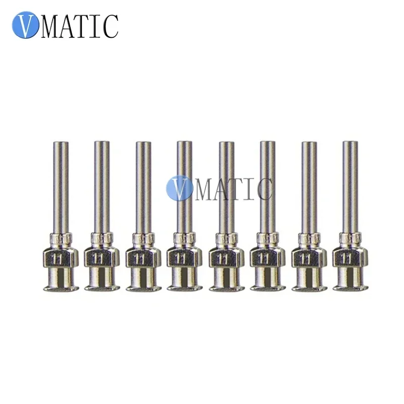 Free Shipping 12Pcs 1 Inch Tip Length 11G Blunt Stainless Steel Dispensing Syringe Needle Tip Glue Dispenser Needle