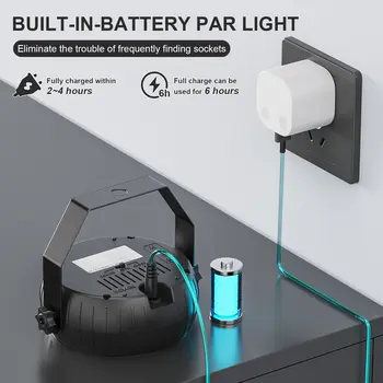 U'King 4件套裝 RGBW LED 帕燈 12顆LED燈珠 15W 無線可充電 平面帕燈照明效果,適用於DJ、迪斯可、派對、婚禮、舞檯燈光 10 最佳銷售 LED秀 - №5