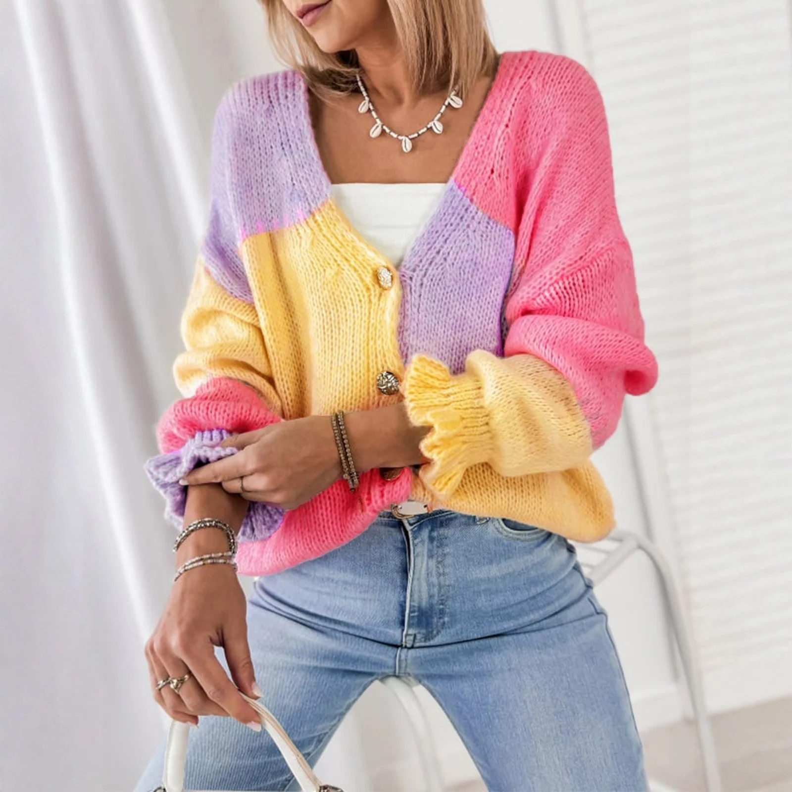 

Повседневный минималистичный кардиган, вязаная верхняя одежда для женщин, кардиган Mujer Ropa Mujer Tendencia 2022, женские кардиган женский