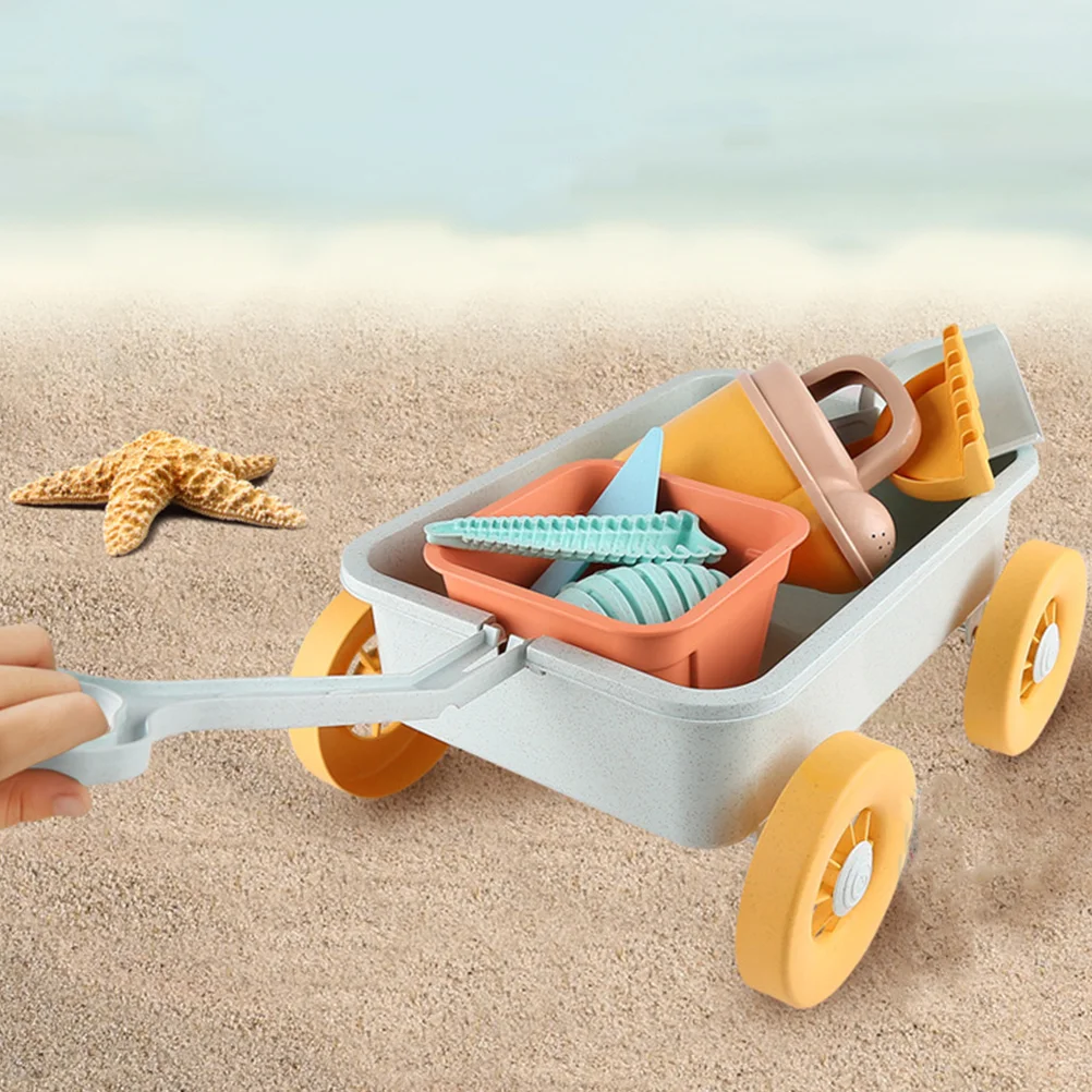 

Pull Car Toy Beach Toys Summer Sand Children Set Cartoon Trolley Plastic Plaything Digging Seaside Playing