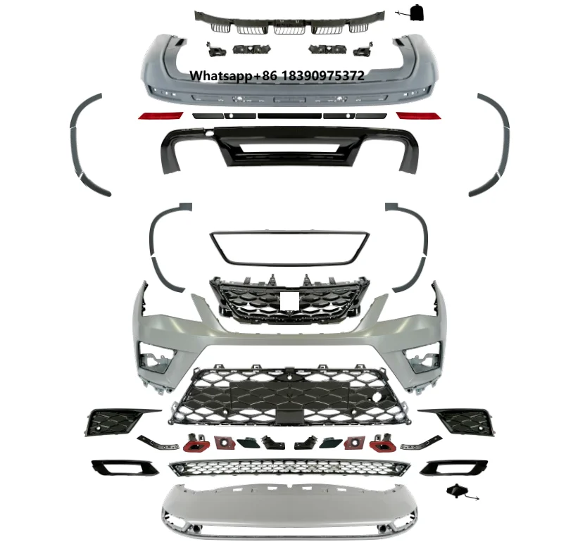 Facelift Conversion Bumper Bodykit for 2019 ATECA Upgrade Cupra Body Kit Front Grille Bumper Rear Bumper Wheel Arches