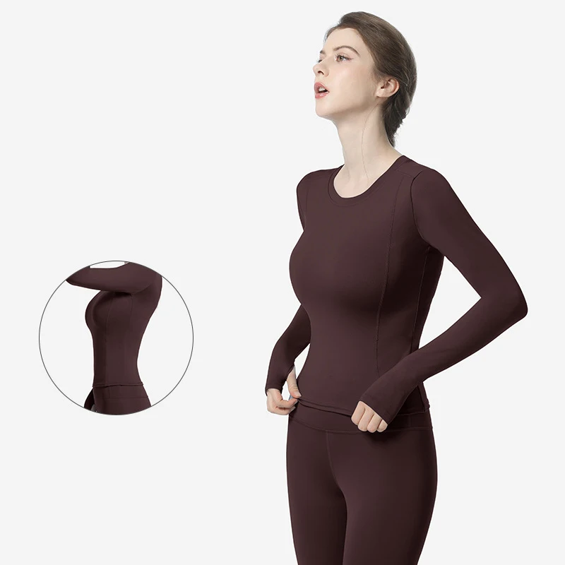 

Women's Quick-drying Sports Tops Long-sleeved T-shirts Yoga Wear Breathable Running Fitness Wear Slimming Fitness Clothes