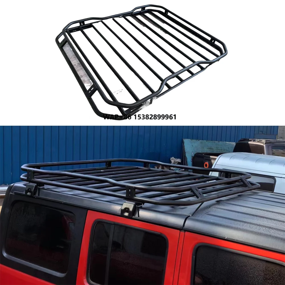 

Black Hard Top Basket Roof Rack Cargo Carrier Luggage for Wrangler JK JL Gladiator JT 2007+ JL1297
