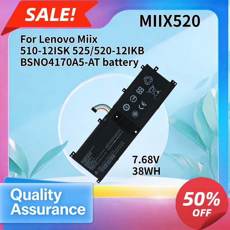 

38WH Compatible with Lenovo Miix 510-12ISK 525/520-12IKB BSNO4170A5-AT battery