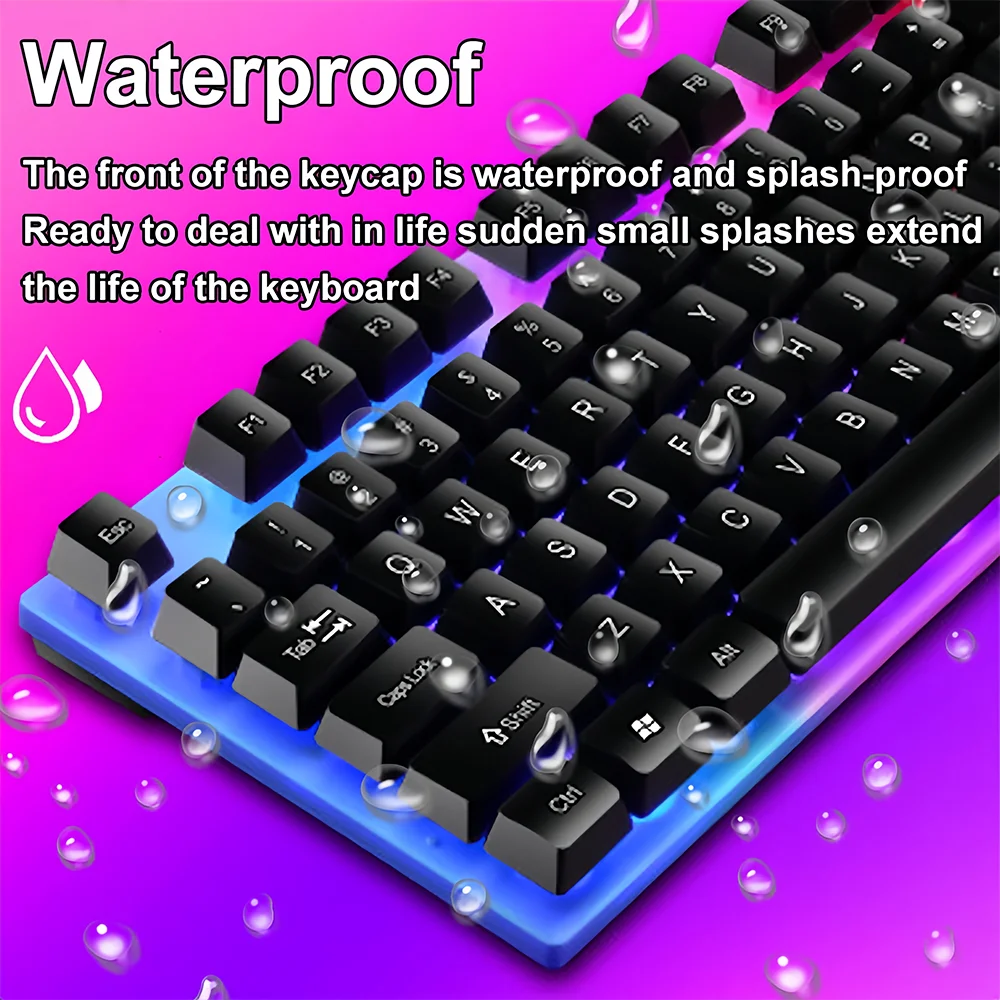 USB RGB-gamingtoetsenbord 104 toetsen Bedraad toetsenbord Standaardtoetsenbord Drijvende knop Backlight-toetsenbord voor pc Computer Laptop