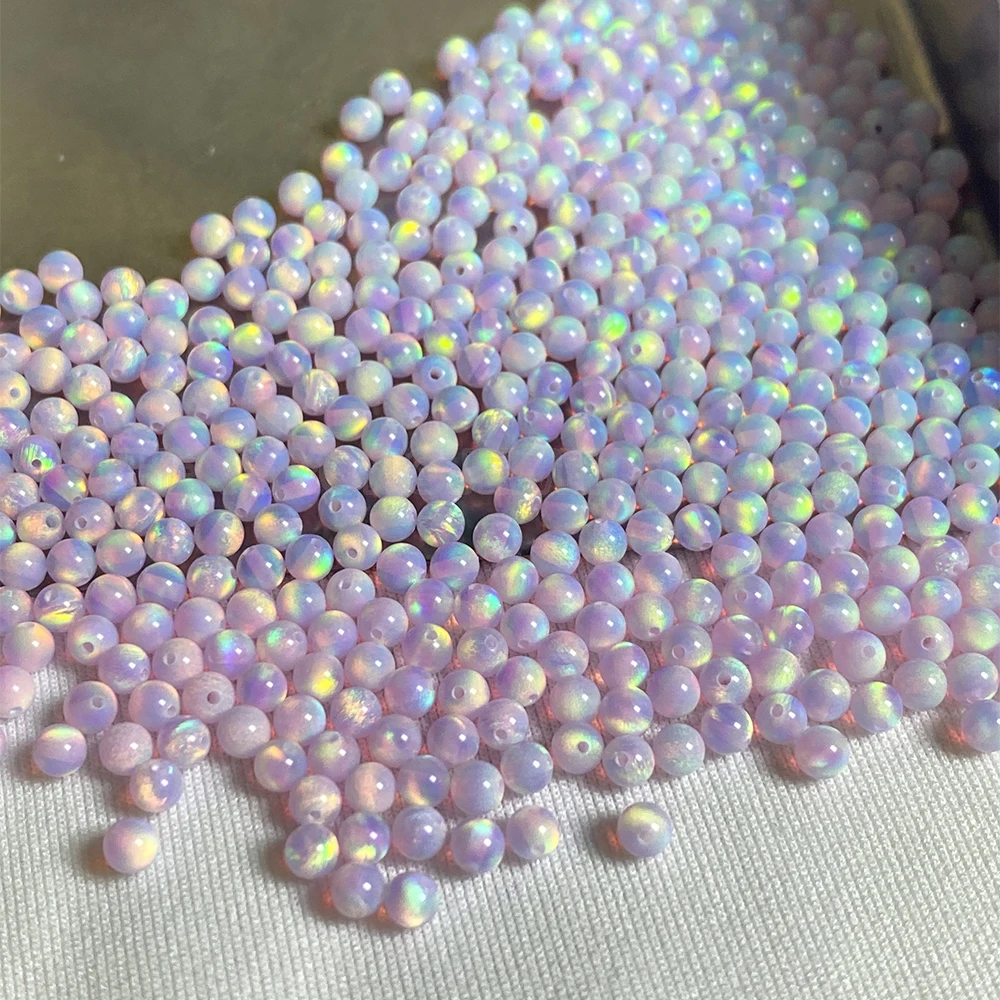 

20pcs 50pcs Light Pink Opal Beads for Bracelets Necklaces Nebula Opal OLP377-390 Full/half/no Hole Beads