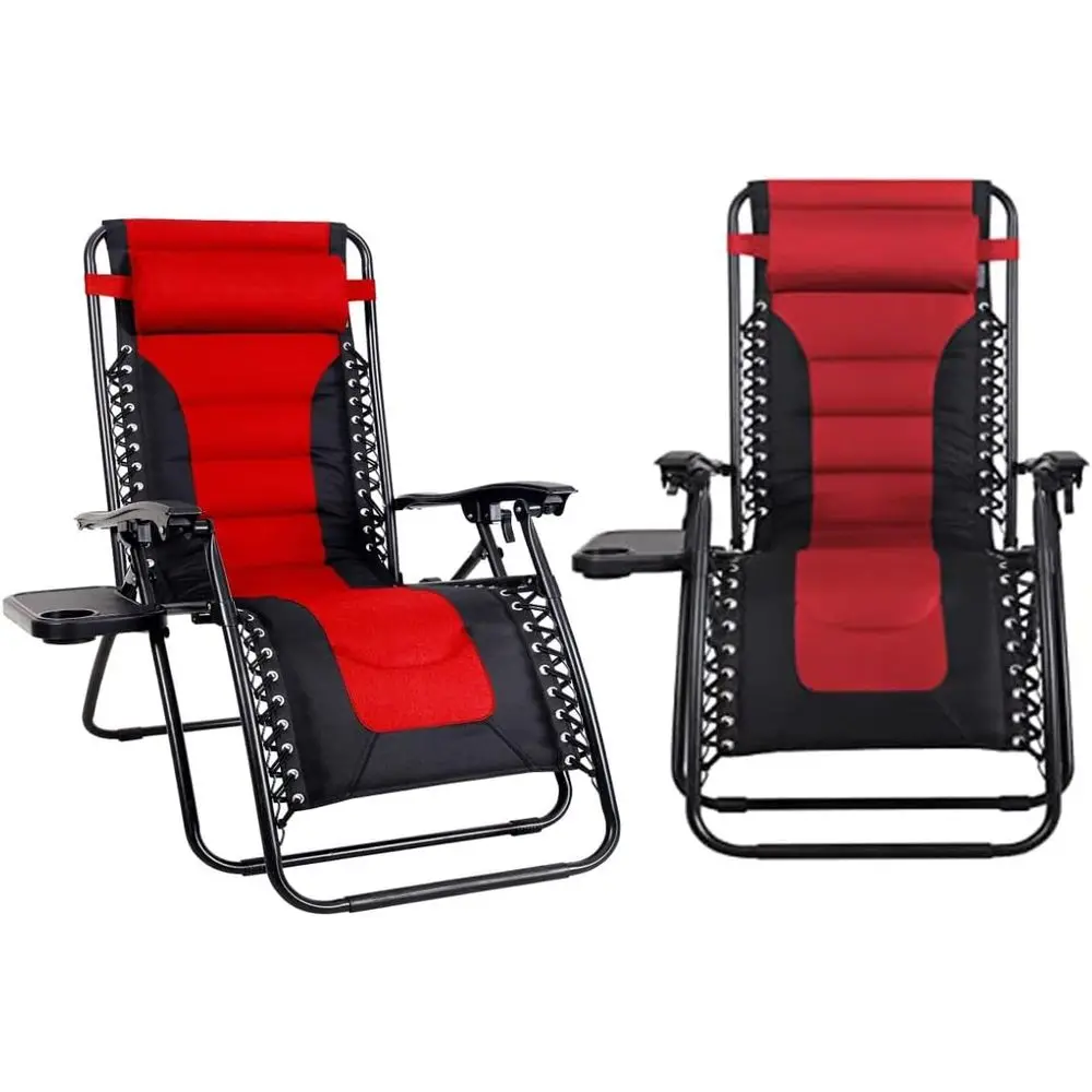 

Набор стульев с откидной спинкой Zero Gravity, состоящий из 2 предметов с подушкой, съемная подушка, регулируемый подлокотник, стальной каркас, большой подстаканник, Su