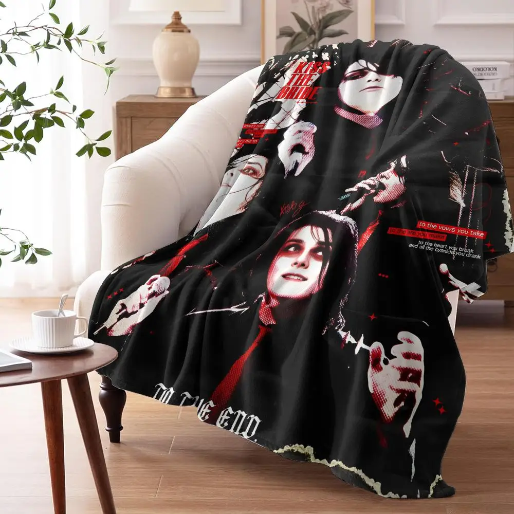Rock Band M-My Chemical Romance Throw 240G Lightweight Throw Blanket Soft Cozy Fleece Blanket for Sofa Bed Home Decor