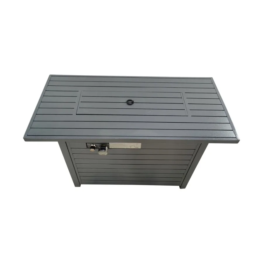 

Уличный пропановый стол-кострище 25'' (В) x 42'' (Ш) с крышкой, серый, для патио, прочная металлическая конструкция, создает теплую атмосферу