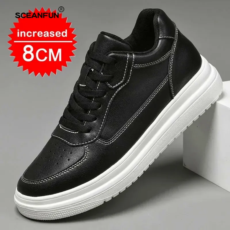 Genuine Leather Heightening Elevator Shoes Height Increase Shoes Men Insole 6CM Men Sneakers Sport Shoes For Casual