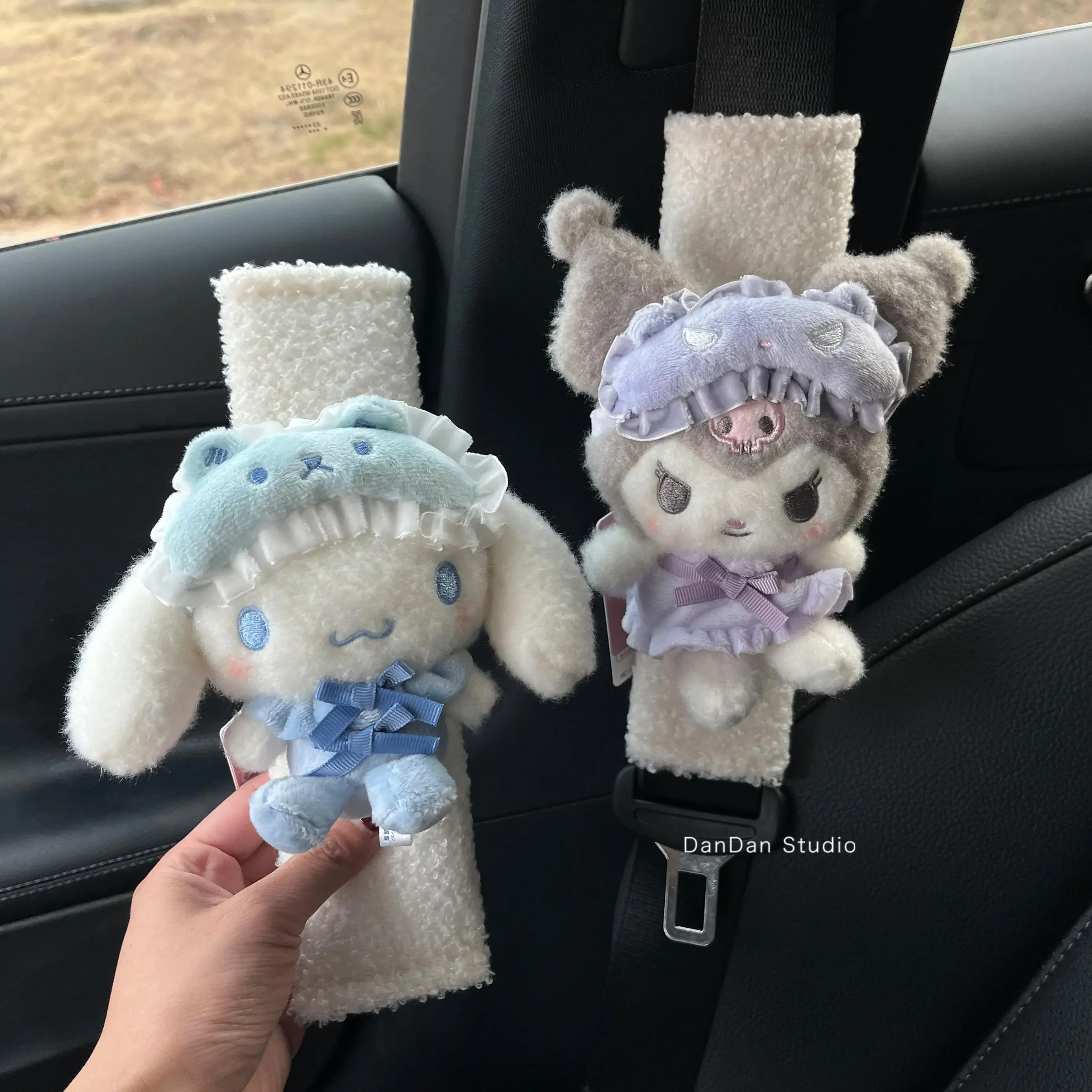 Melody macio pelúcia cinto de segurança do carro capa almofada ombro inverno confortável condução universal automóveis cinto de segurança ombro capa de assento