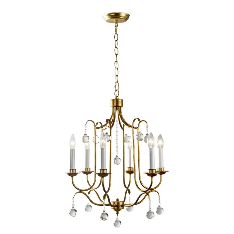 

French art restaurant chandelier, creative retro lamps, simple bedroom homestay soft decoration