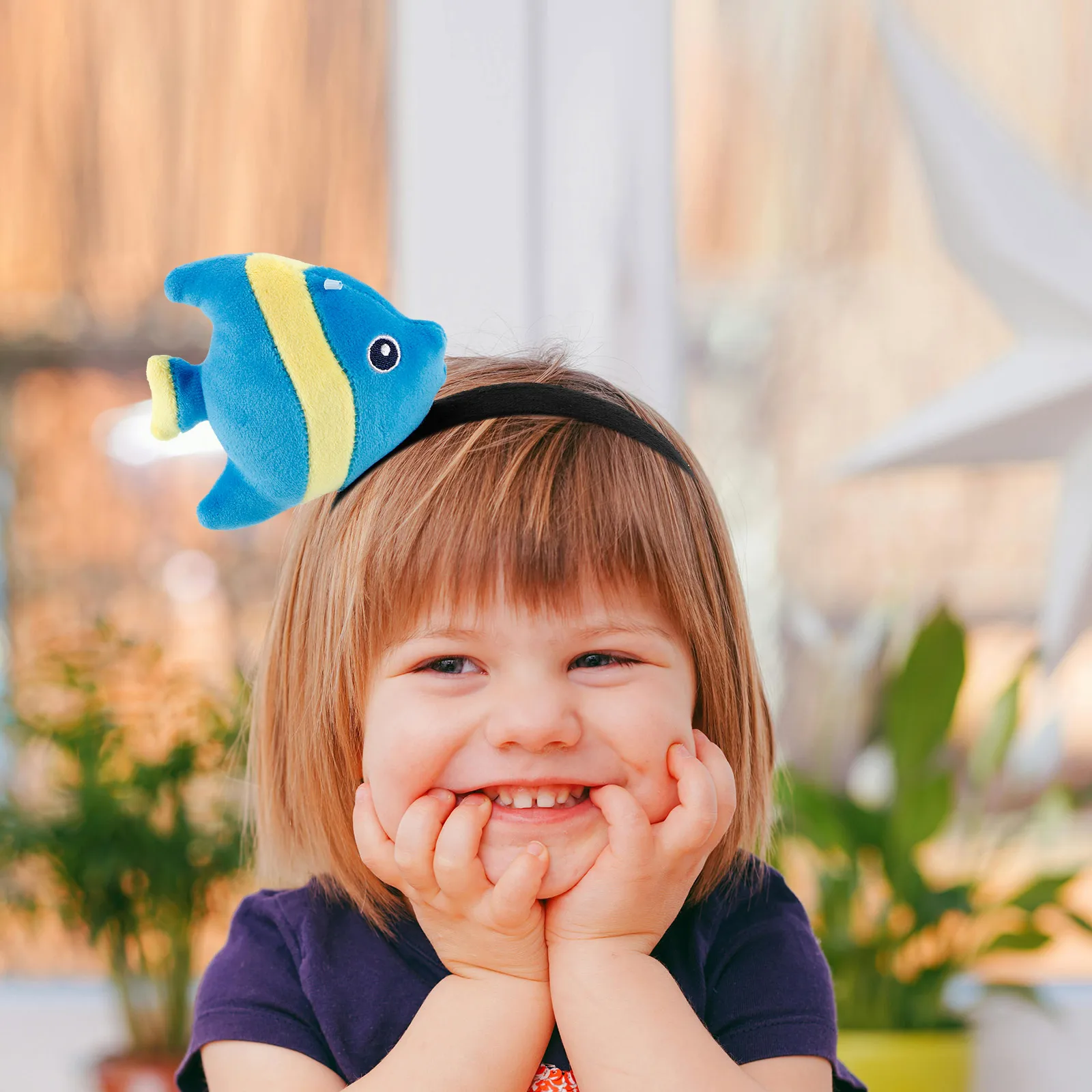 

Cute Cartoon Fish Headband Tropical Ocean Style Comfortable Soft Material Kids Adults Halloween Party Photo Props