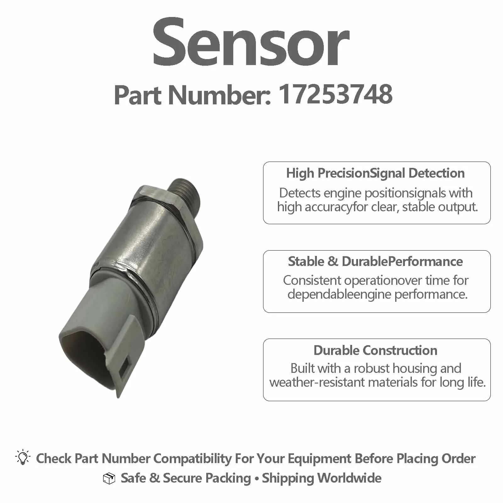17253748 HM-A00095 Pressure Sensor For EC160D EC220D EC300D Excavator Parts